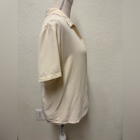 DKNY 100% Silk Ivory Button-Up Blouse *small flaw* - Picture 15 of 16